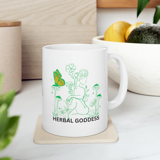 Herbal Goddess Ceramic Tea Mug, 11oz